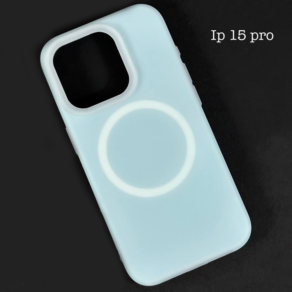 Накладка Silicone Case Matte Neon Magnetic Box iP 15 Pro