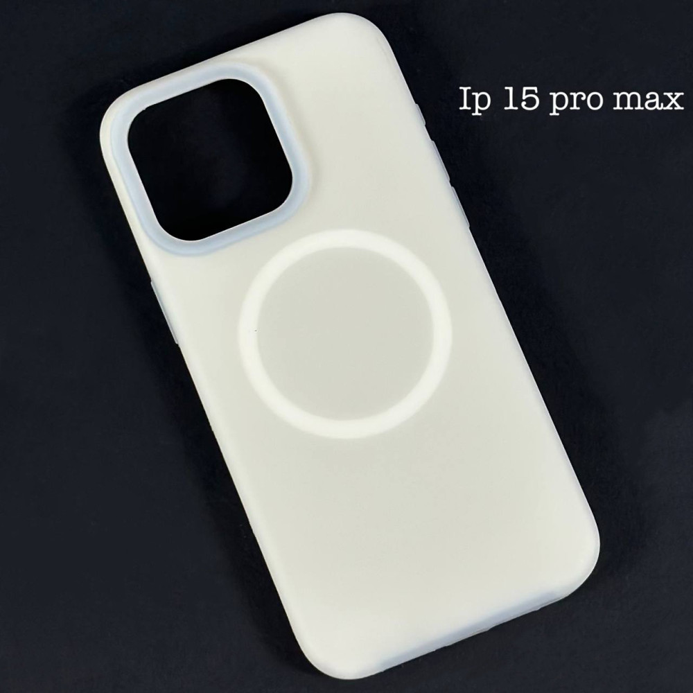 Накладка Silicone Case Matte Neon Magnetic Box iP 15 Pro Max