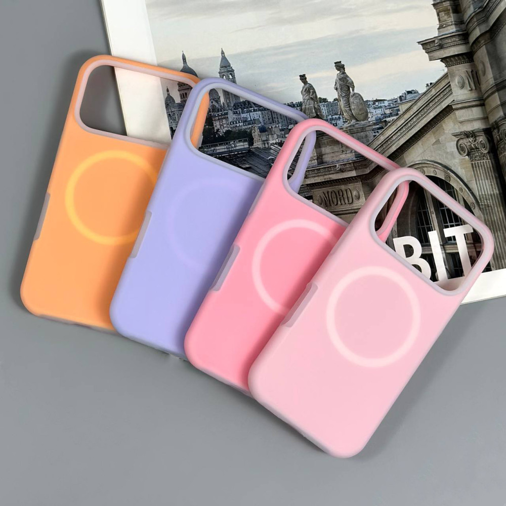 Накладка Silicone Case Matte Neon Magnetic Box iP 17 Pro Max