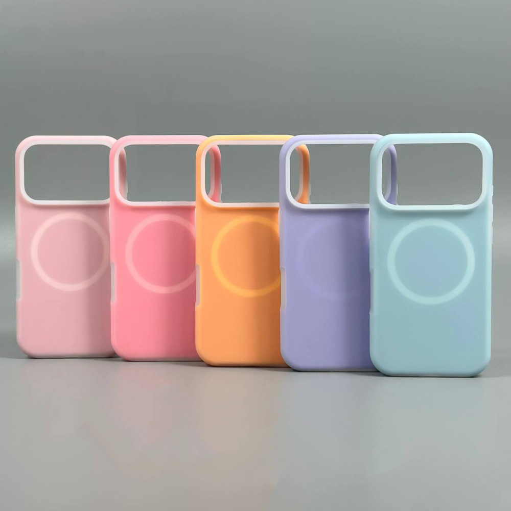 Накладка Silicone Case Matte Neon Magnetic Box iP 17 Pro Max