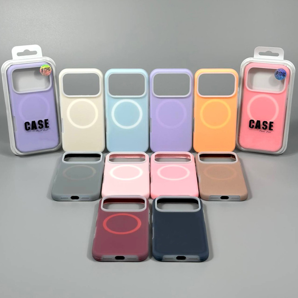 Накладка Silicone Case Matte Neon Magnetic Box iP 14 Pro