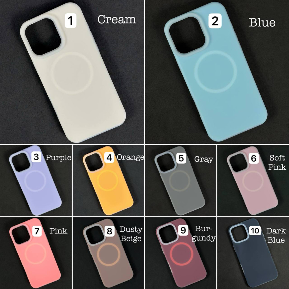 Накладка Silicone Case Matte Neon Magnetic Box iP 14 Pro