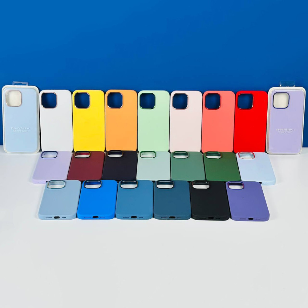 Накладка Silicone Case Full Protective Metal Frame LOGO Box iPhone 15