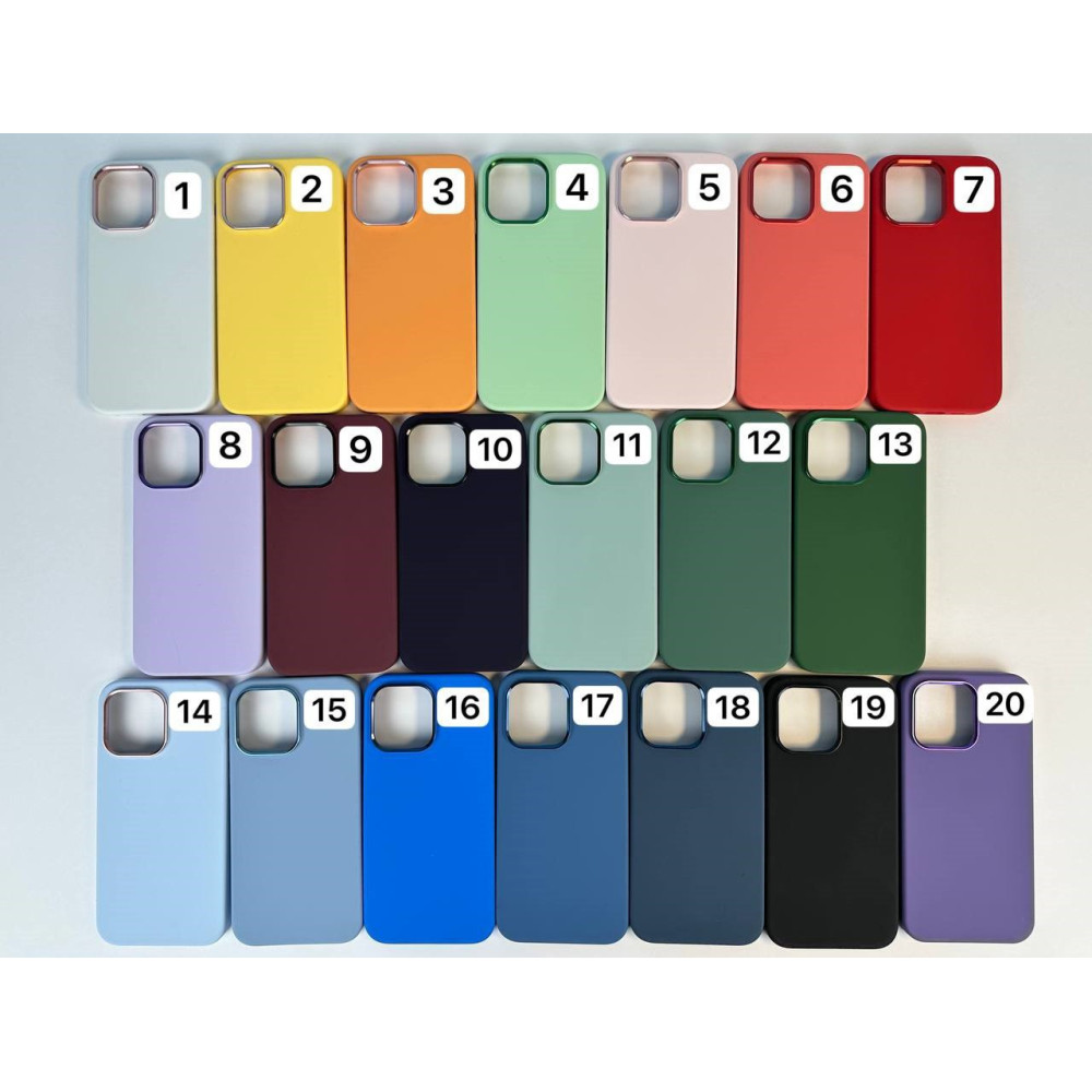 Накладка Silicone Case Full Protective Metal Frame LOGO Box iPhone 15