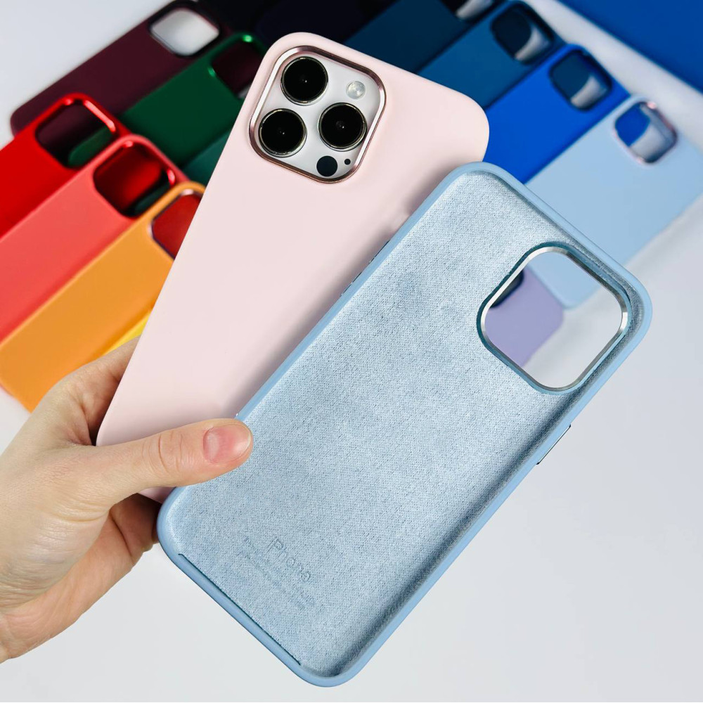 Накладка Silicone Case Full Protective Metal Frame LOGO Box iPhone 15