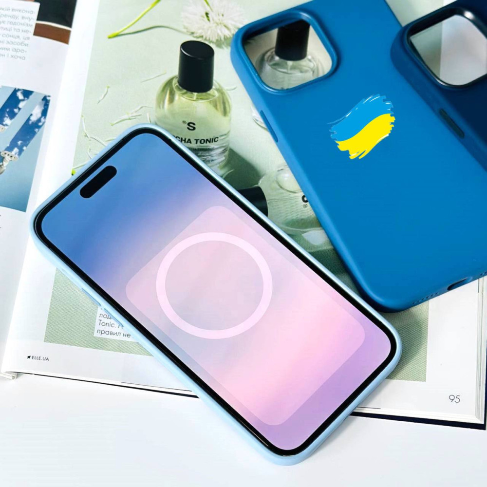 Накладка Silicone Case Premium quality+IC+Box+Magnetic LOGO iPhone 13