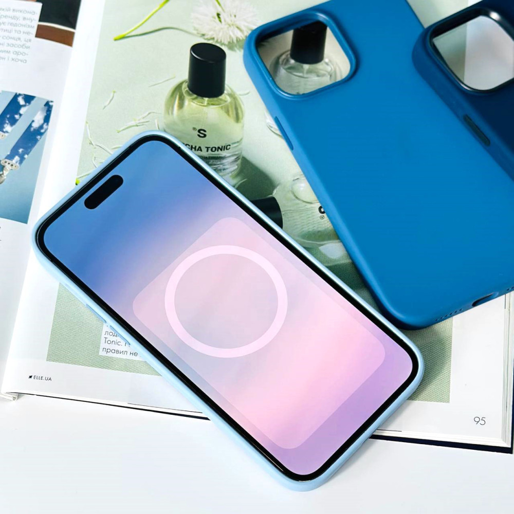 Накладка Silicone Case Premium quality+IC+Box+Magnetic LOGO iPhone 13