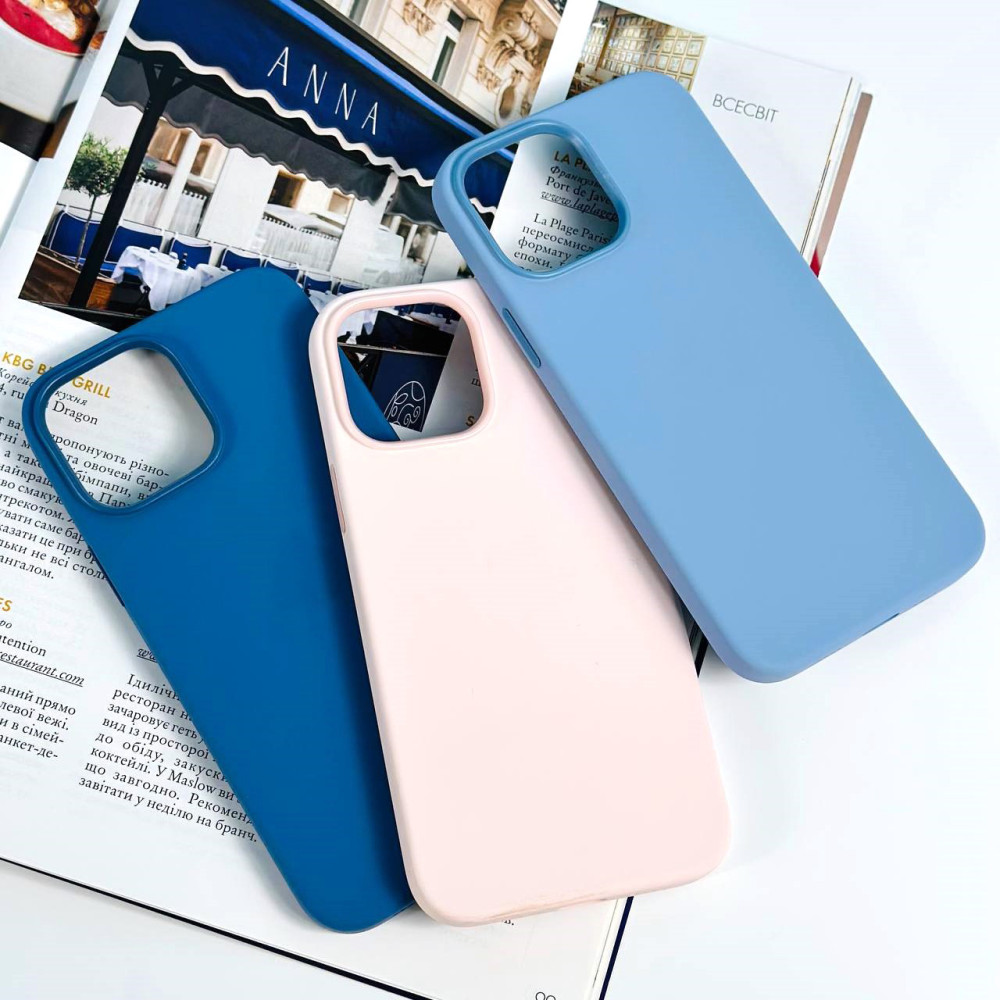 Накладка Silicone Case Premium quality+IC+Box+Magnetic LOGO iPhone 13
