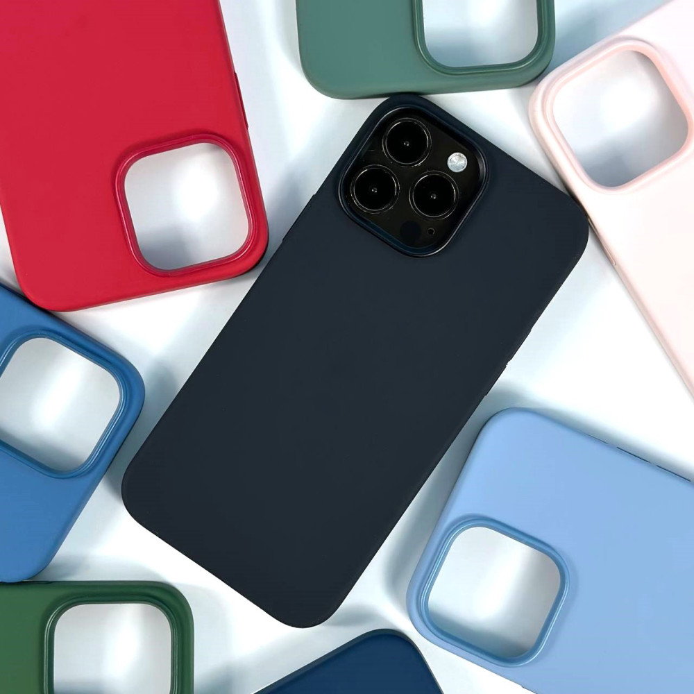 Накладка Silicone Case Premium quality+IC+Box+Magnetic LOGO iPhone 13