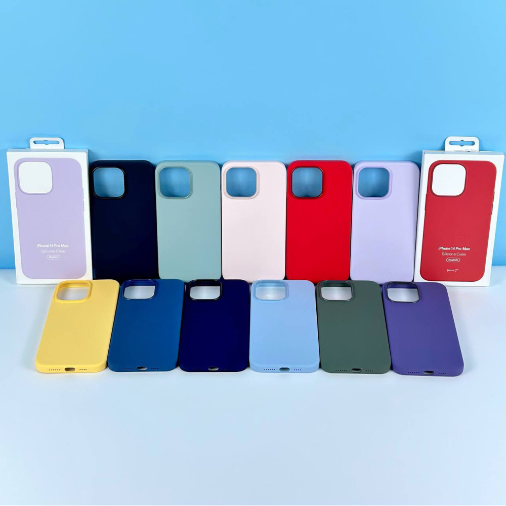 Накладка Silicone Case Premium quality+IC+Box+Magnetic LOGO iPhone 14 Pro Max