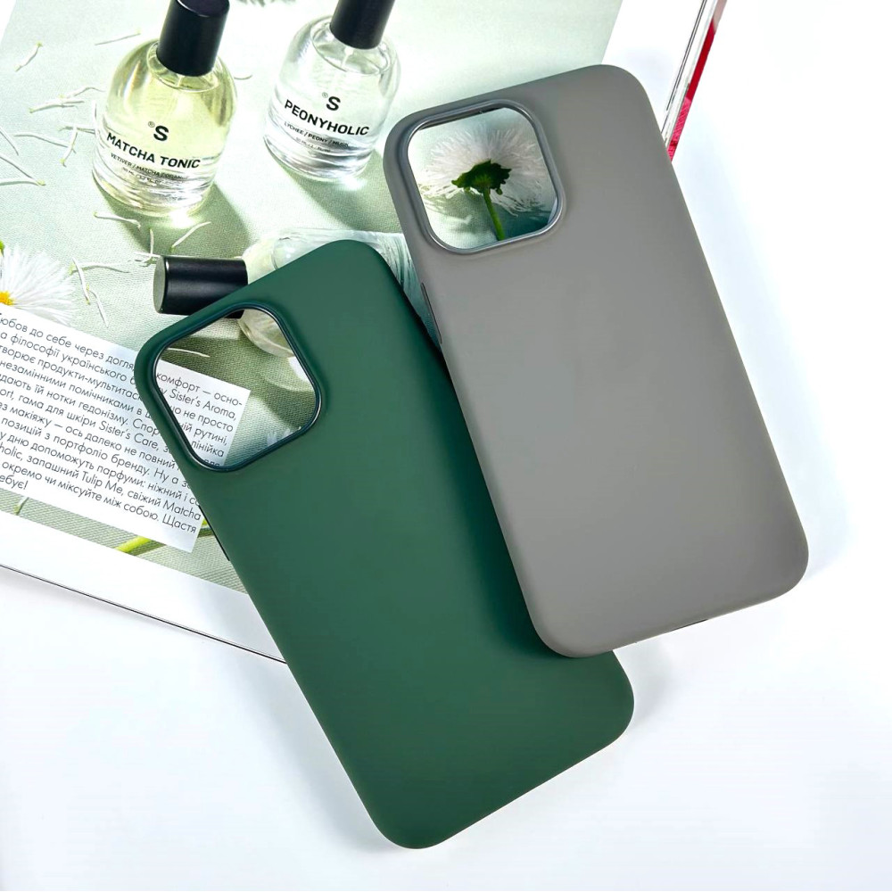 Накладка Silicone Case Premium quality+IC+Box+Magnetic LOGO iPhone 15