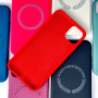 Накладка Silicone Case WCMS Original+MagSafe iPhone 12-12 Pro (2020) 6.1