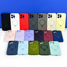 Накладка Silicone Case with Ring Stand Full Camera LOGO iPhone 12 Pro Max