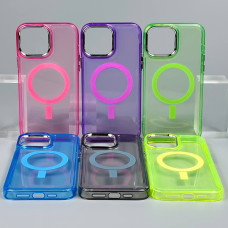 Накладка Silicone Colorful Case Silver Frame Magnetic iPhone 11 Pro Max