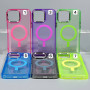 Накладка Silicone Colorful Case Silver Frame Magnetic iPhone 13 Pro Max