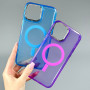 Накладка Silicone Colorful Case Silver Frame Magnetic iPhone 13 Pro Max