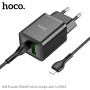 Мережевий зарядний пристрій Hoco N28 Founder Type-C to Lightning  PD20W+QC3.0 Швидка зарядка