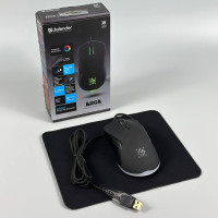 Набір Defender Мишка дротова Arga GM-049 з RGB + килимок
