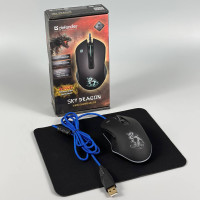 Набір Defender Мишка дротова Sky Dragon GM-090L з RGB (DPI:3200) + килимок