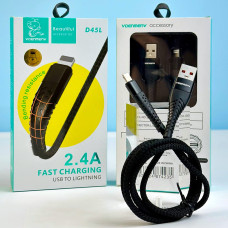 Data Cable Denmen D45L Lightning 2.4A 1m