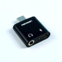 Перехідник Denmen DU09 2in1 Type-C to 3.5mm audio converter