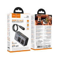 Автомобільний інвертор Hoco Z66 200W (2*AC 220V, PD30W+QC3.0, DC12V)