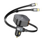 Автомобільний зарядний пристрій Hoco NZ13 Clever PD30W with telescopic cable Type-C+Lightning