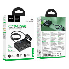 Розгалужувач прикурювача in-car Hoco Z64 Anshun 240W (3 прикурювачі+2USB+2Type-C, DC12-24V)
