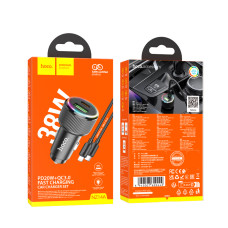 Автомобільний зарядний пристрій Hoco NZ14A Guerrero PD20W+QC3.0 (38W) Type-C to Lightning