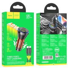 Автомобільний зарядний пристрій Hoco NZ12D Lucky PD60W+QC3.0 Type-C to Lightning