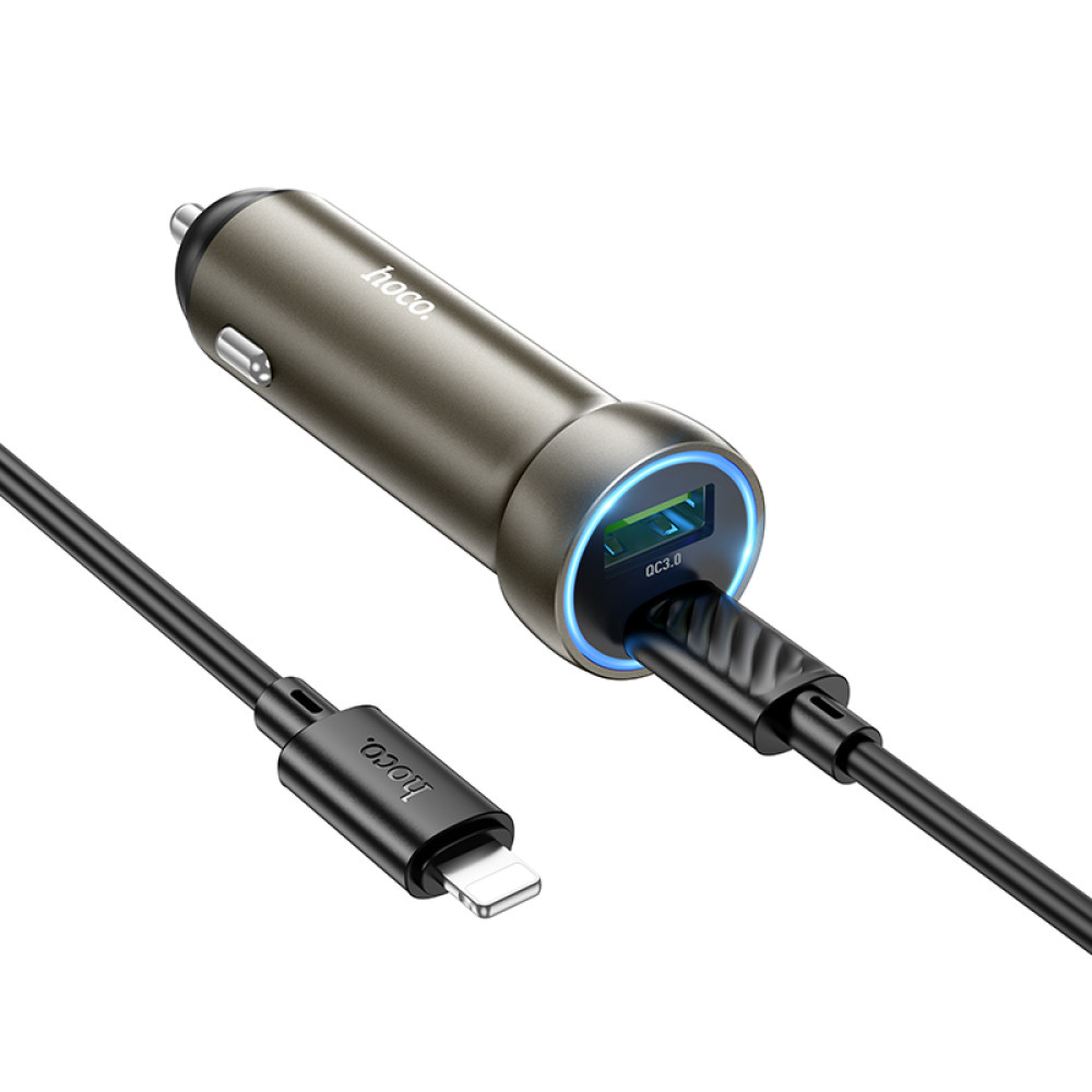 Автомобільний зарядний пристрій Hoco Z54A Prosperous PD30W+QC3.0 Type-C to Lightning