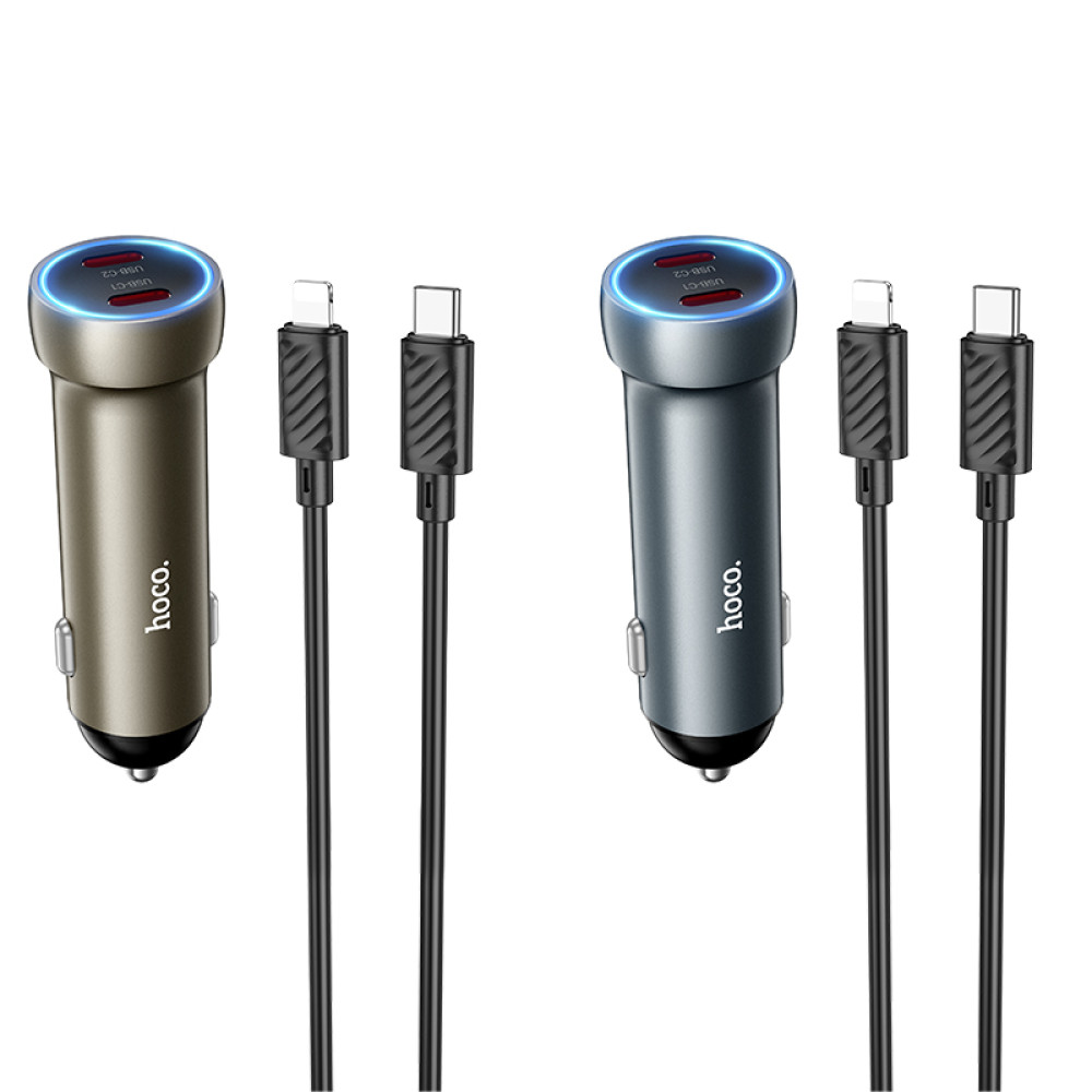 Автомобільний зарядний пристрій Hoco Z54B Prosperous PD60W Type-C to Lightning