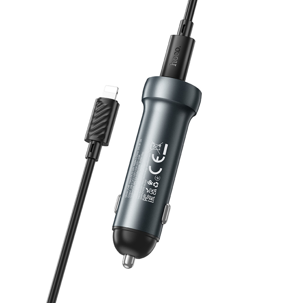 Автомобільний зарядний пристрій Hoco Z54B Prosperous PD60W Type-C to Lightning