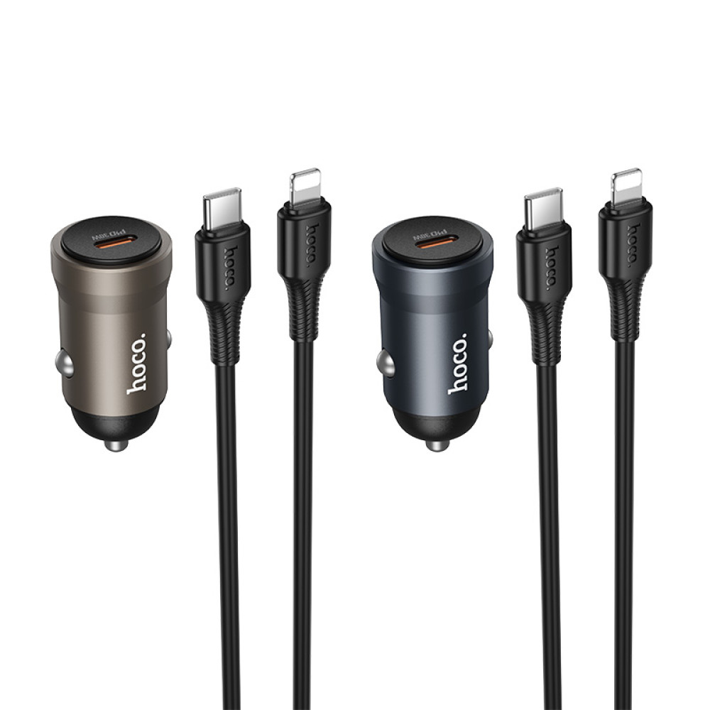 Автомобільний зарядний пристрій Hoco Z62A Energy PD30W Type-C to Lightning