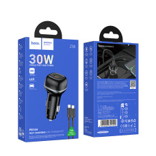 Автомобільний зарядний пристрій Hoco Z58 Rank PD30W Type-C to Type-C