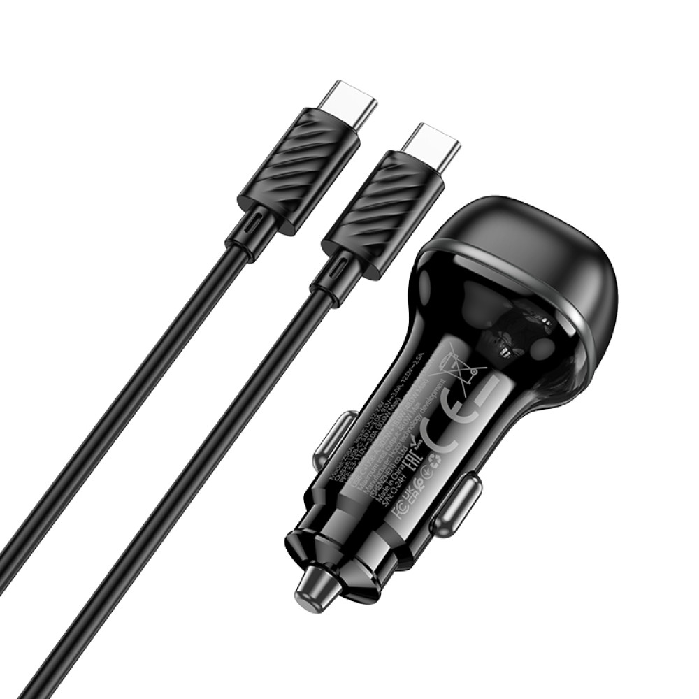 Автомобільний зарядний пристрій Hoco Z58A Rank PD30W+QC3.0 Type-C to Type-C