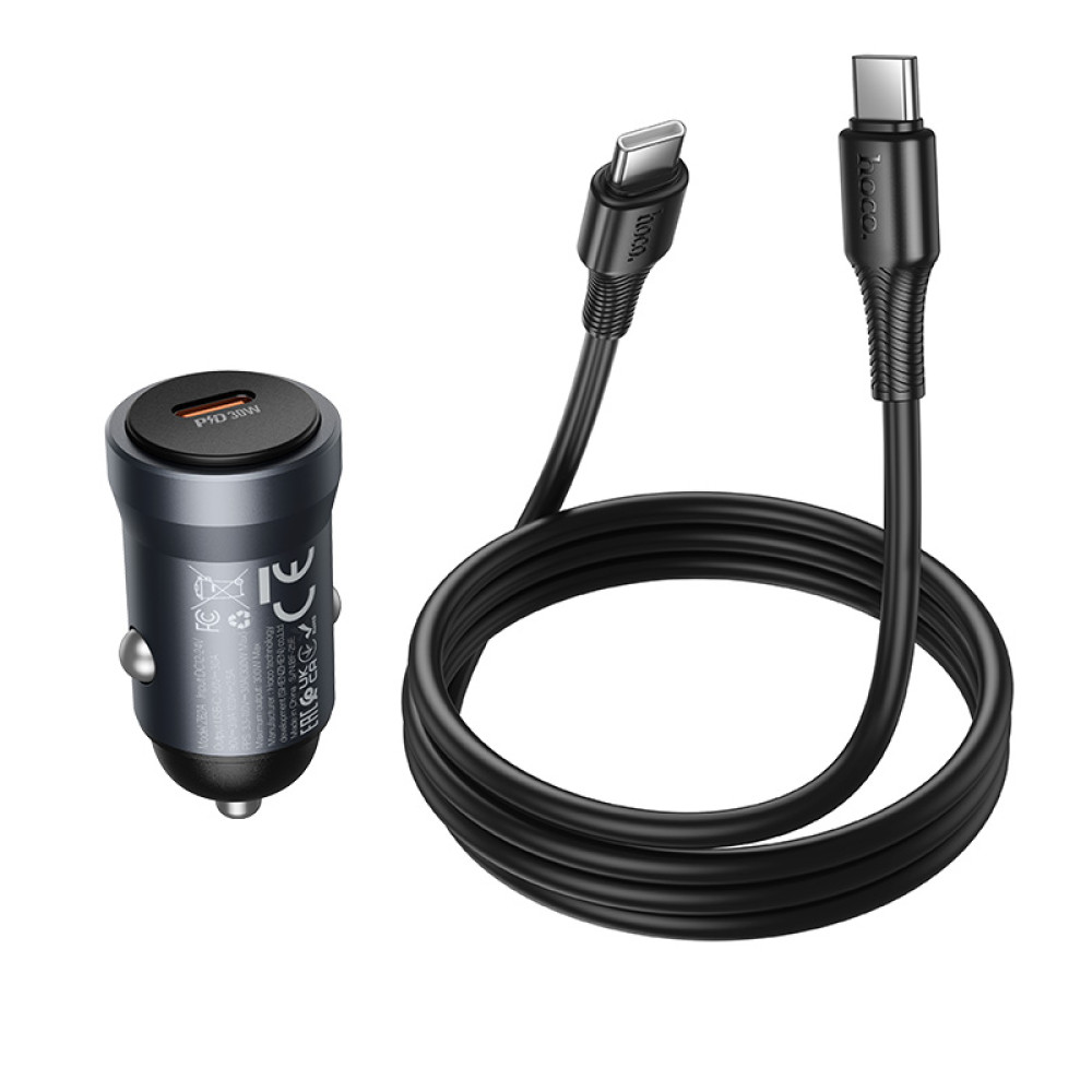 Автомобільний зарядний пристрій Hoco Z62A Energy PD30W Type-C to Type-C