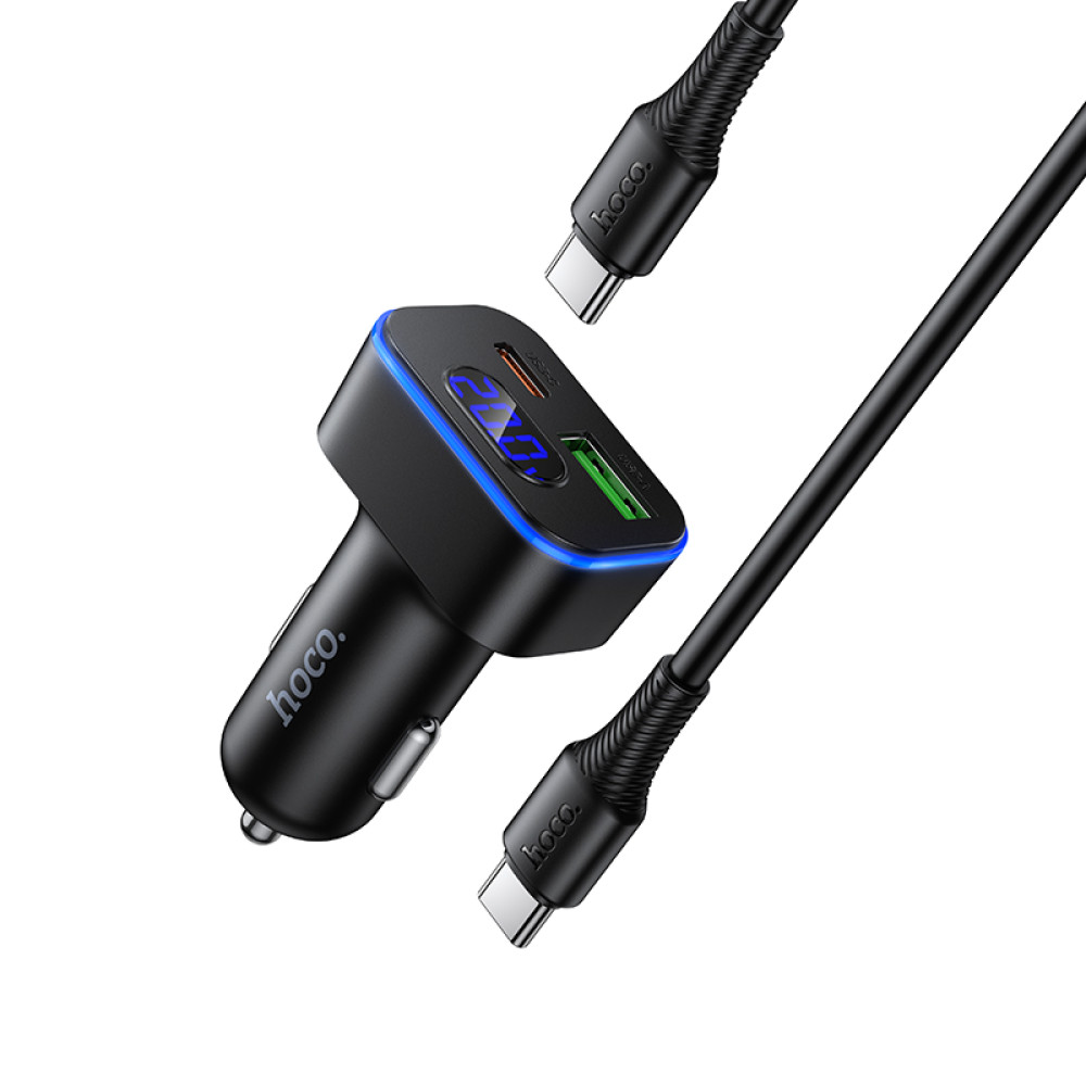 Автомобільний зарядний пристрій Hoco Z63B Barry PD30W+QC3.0 Type-C to Type-C