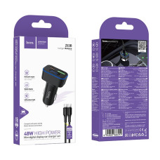 Автомобільний зарядний пристрій Hoco Z63B Barry PD30W+QC3.0 Type-C to Type-C