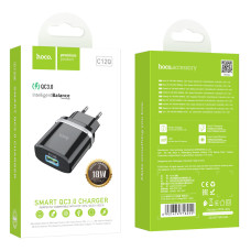 Мережевий зарядний пристрій Hoco C12Q Smart QC3.0