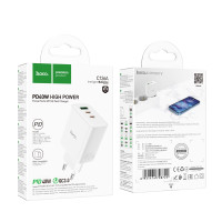 Мережевий зарядний пристрій Hoco C126A Pure power PD40W+QC3.0