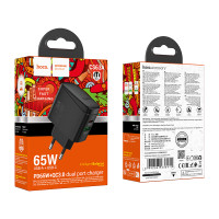 Мережевий зарядний пристрій Hoco CS63A Bright GaN PD65W+QC3.0