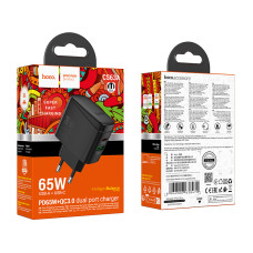 Мережевий зарядний пристрій Hoco CS63A Bright GaN PD65W+QC3.0