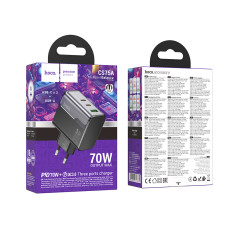 Мережевий зарядний пристрій Hoco CS75A Star Speed GaN PD70W+QC3.0