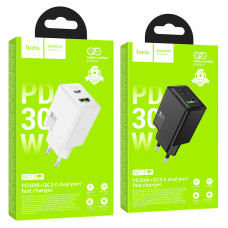 Мережевий зарядний пристрій Hoco N71 Nuevo GaN PD30W+QC3.0