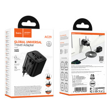Мультифункціональний мережевий адаптер Hoco AC29 Changer 1000W (EU,US,UK,AUS)