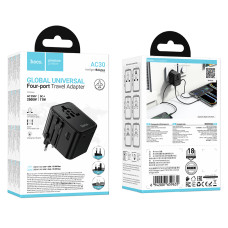 Мультифункціональний мережевий адаптер Hoco AC30 Changer 1000W (EU,US,UK,AUS)