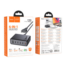 Мережевий зарядний пристрій Hoco C150A Modern настільний PD45W (cable: 1.5m)