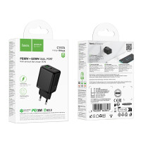 Мережевий зарядний пристрій Hoco C157A Smart multi-protocol GaN PD30W+QC3.0
