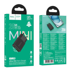 Мережевий зарядний пристрій Hoco N73 Speed ultra-thin GaN PD20W+QC3.0